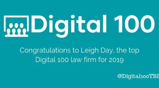 The Digital 100 winner 2019 - Leigh Day